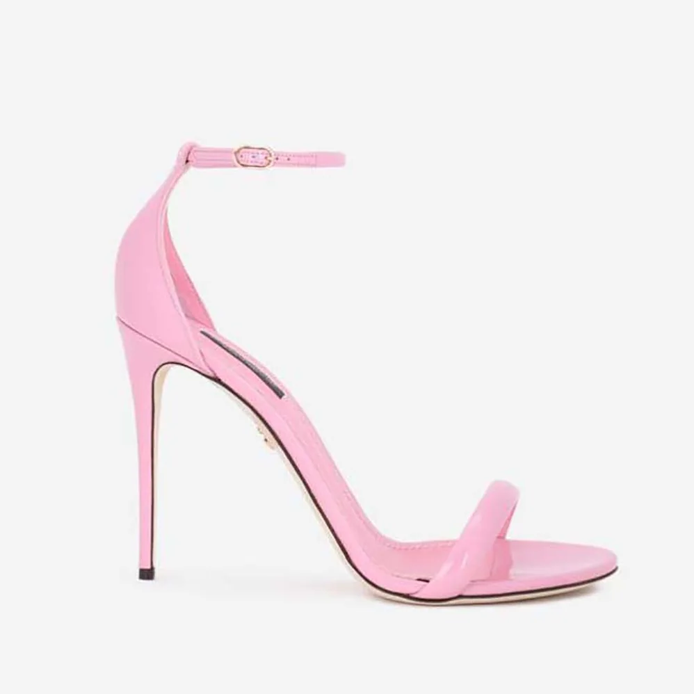 Dolce Gabbana D&G Patent Leather Sandals in 105 mm Heel Height for Women in Pink Dolce Gabbana D&G Patent Leather Sandals in 105 mm Heel Height for Women in Pink