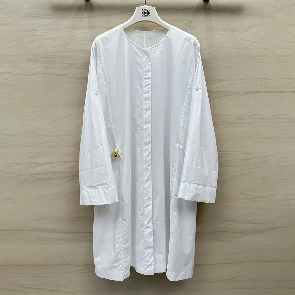 Loewe Pebble Dress in Cotton for Women in White Loewe Pebble Dress in Cotton for Women in White