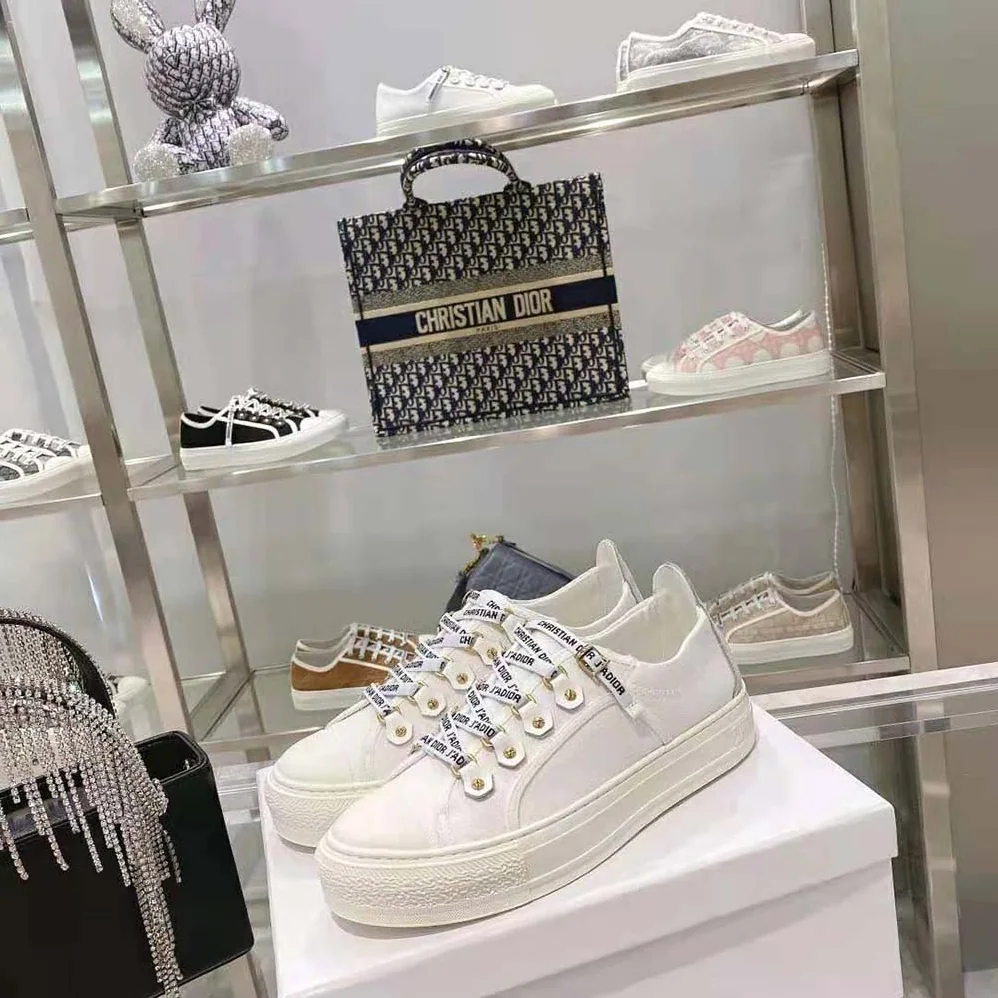 Dior Walk N Dior Sneaker White Canvas and Suede Calfskin for Women Dior Walk N Dior Sneaker White Canvas and Suede Calfskin for Women