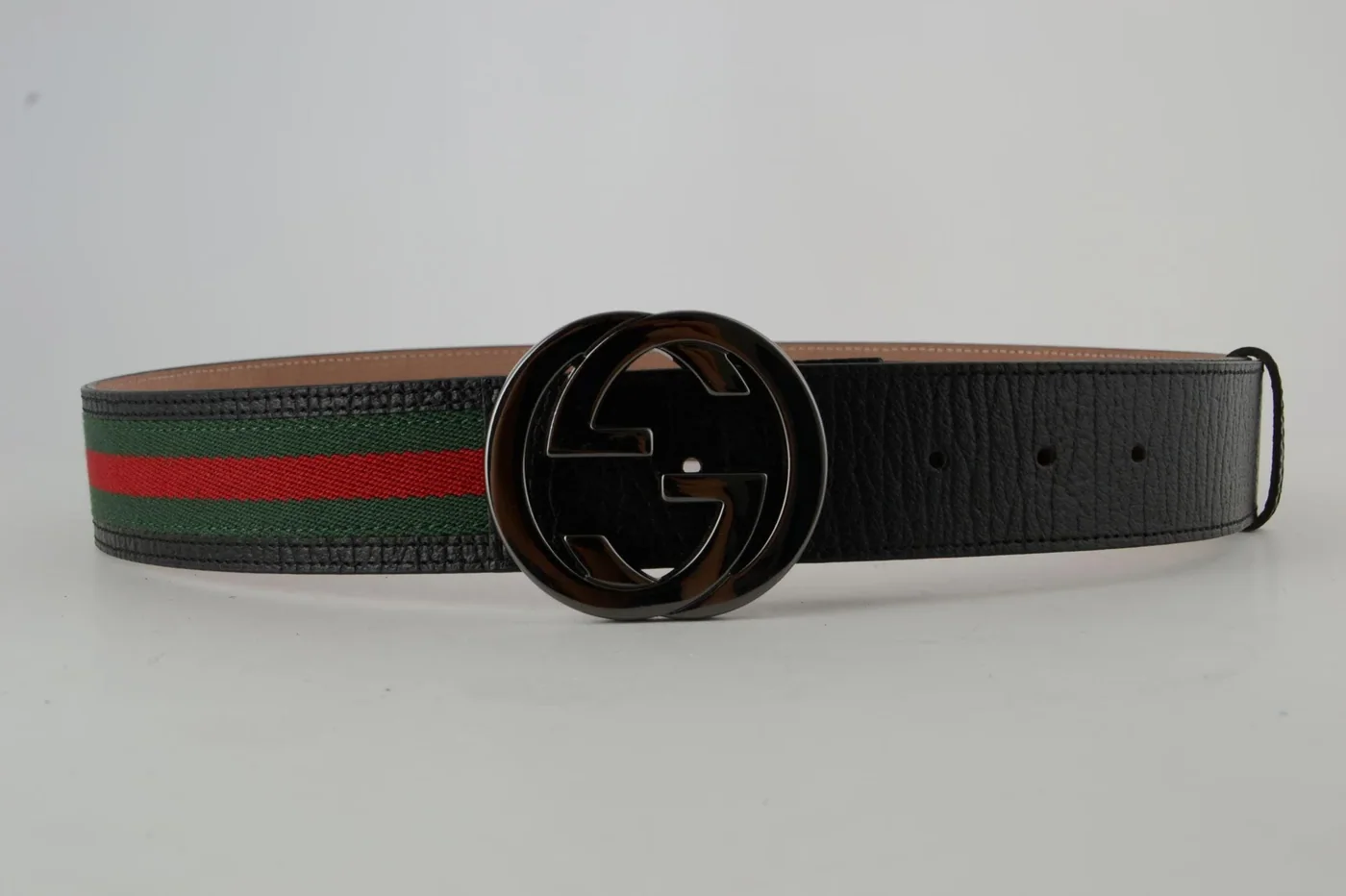 GG Red & Green Stripe Chrominum Buckle