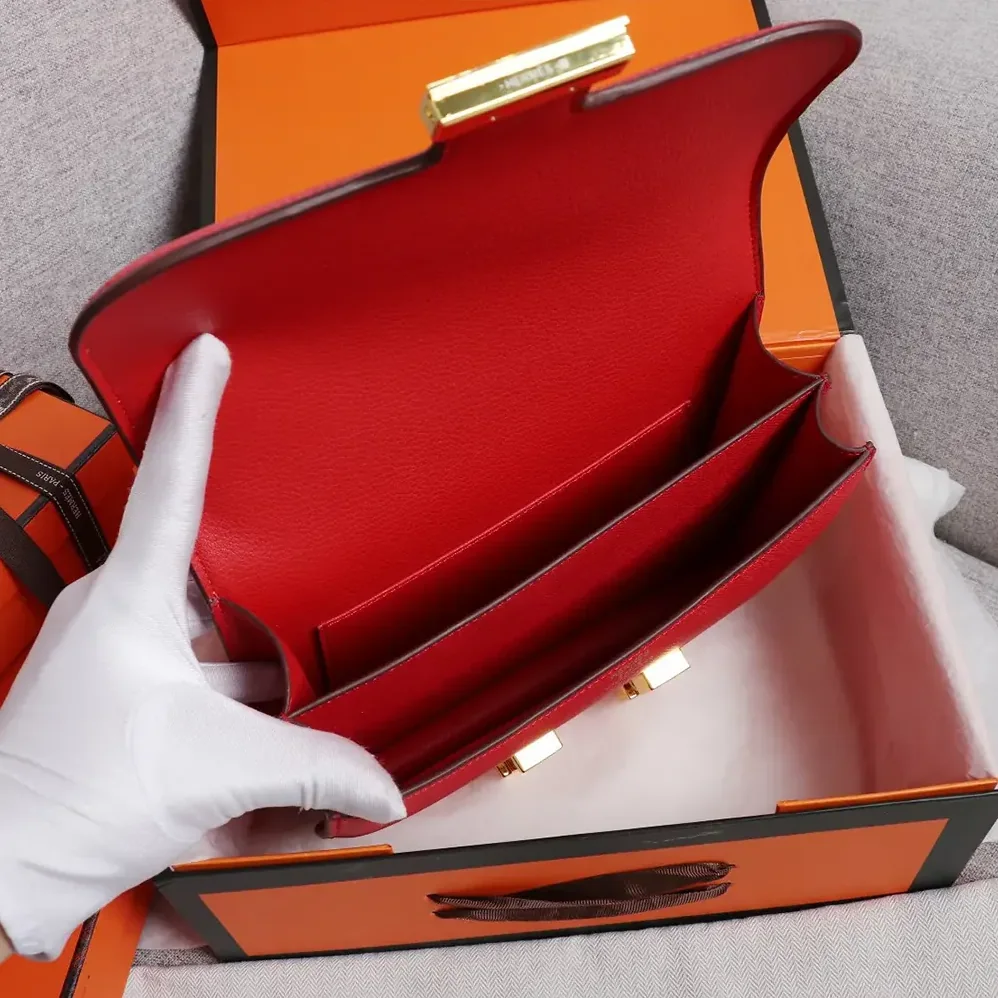 Hermes Constance 18 Bag Epsom Leather for Women in Red/Gold Hermes Constance 18 Bag Epsom Leather for Women in Red/Gold