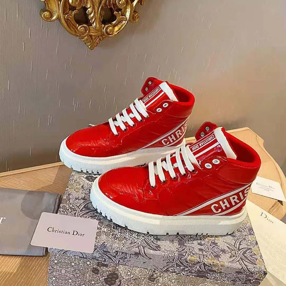 Dior D-Player Sneaker Red Quilted Nylon for Unisex Dior D-Player Sneaker Red Quilted Nylon for Unisex