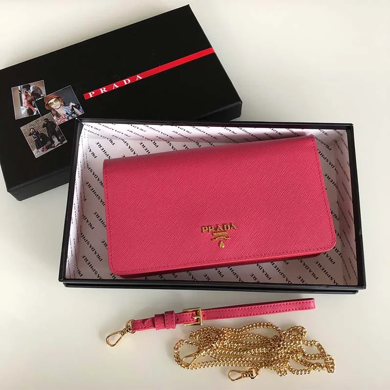 Prada Saffiano Leather Mini Bag for Women in Pink