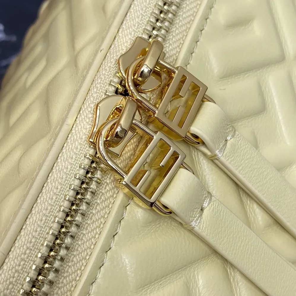 Fendi Vanity Yellow Nappa Leather Mini for Women in Bag With Ff Motif Fendi Vanity Yellow Nappa Leather Mini for Women in Bag With Ff Motif
