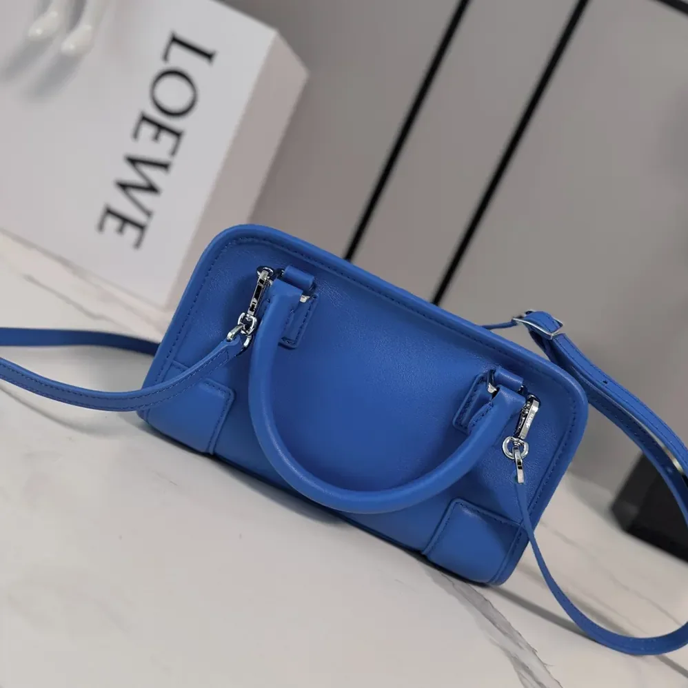 Loewe Mini Amazona 180 Bag in Suede for Women in Royal Azur Loewe Mini Amazona 180 Bag in Suede for Women in Royal Azur