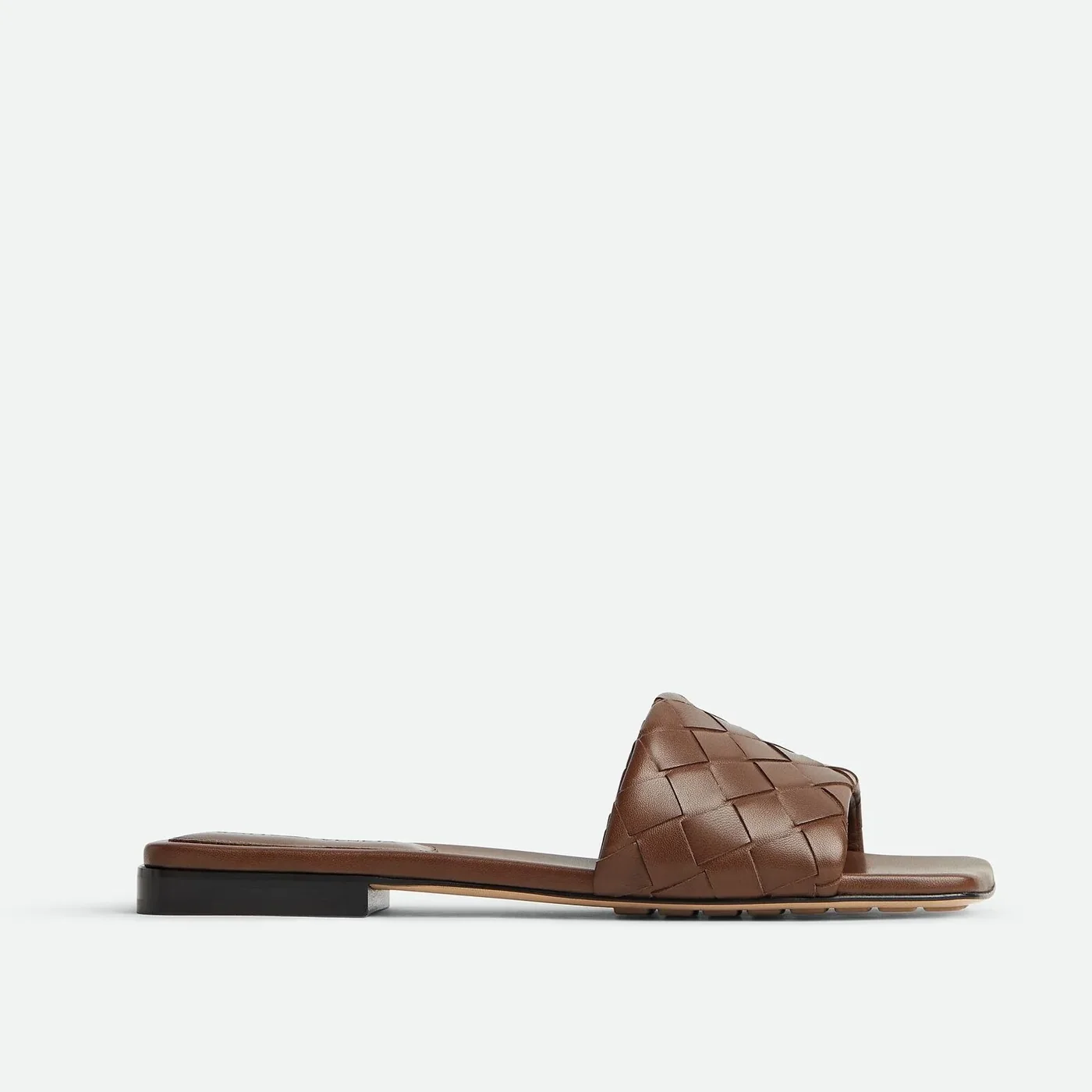 Bottega Veneta Parco Flat Mule Dark Leather Bottega Veneta Parco Flat Mule Dark Leather