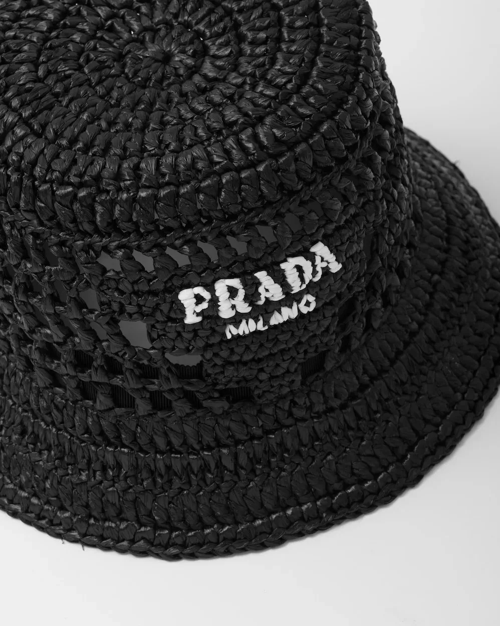 Prada Woven Fabric Bucket Hat Black 1HC137_2A2T_F0002 Prada Woven Fabric Bucket Hat Black 1HC137_2A2T_F0002