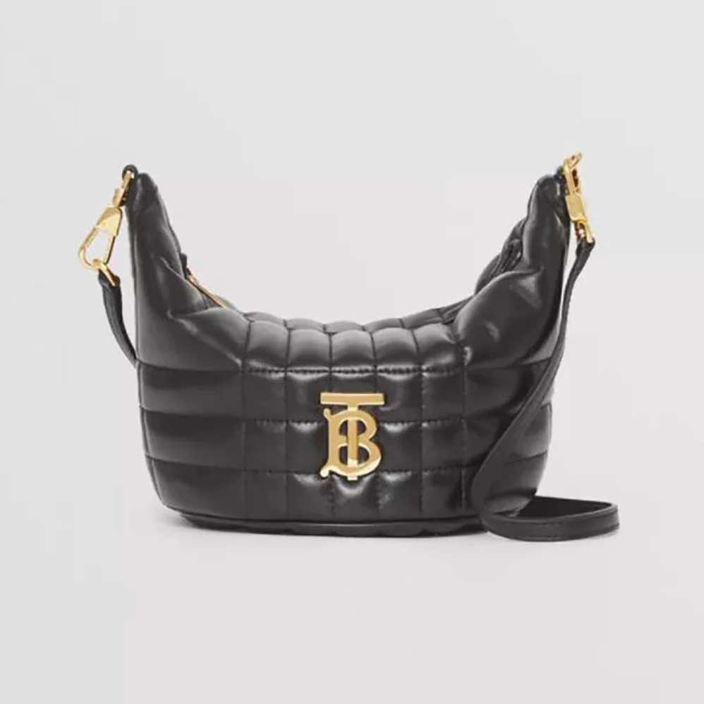 Burberry Small Quilted Lambskin Crescent Lola Bag for Women in Black Burberry Small Quilted Lambskin Crescent Lola Bag for Women in Black