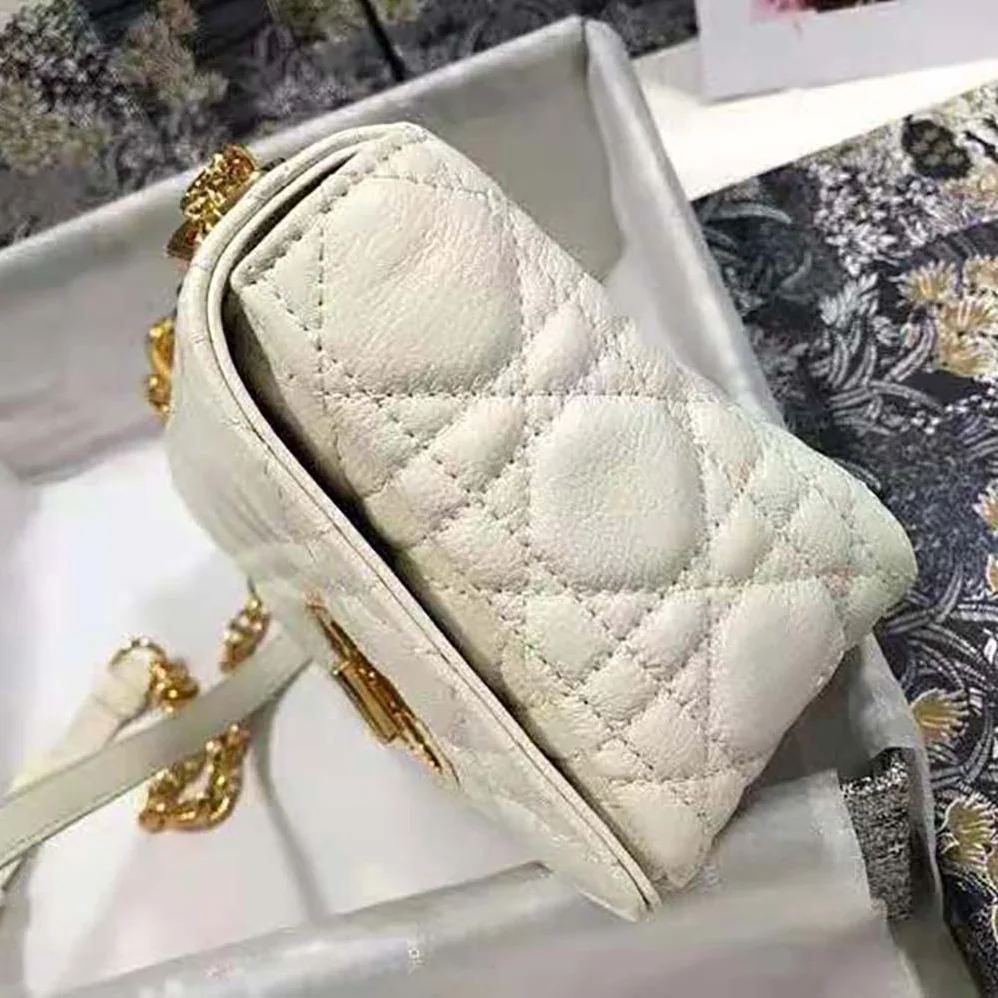 Dior Small Dior Caro Bag Lvory Supple Cannage Calfskin for Women in White Dior Small Dior Caro Bag Lvory Supple Cannage Calfskin for Women in White