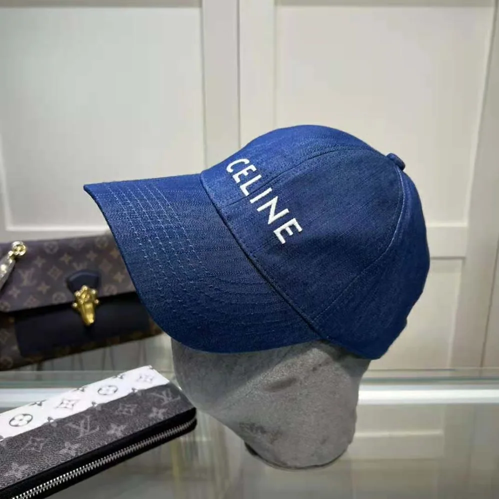 Celine Baseball Cap in Cotton for Women in Navy