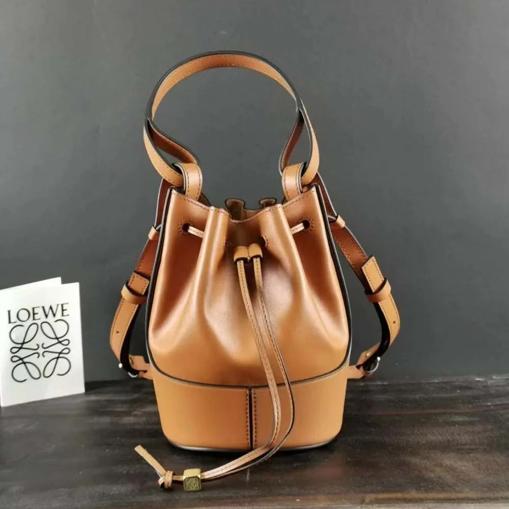 Loewe Mini Nano Balloon Bag in Nappa and Calfskin for Women in Brown