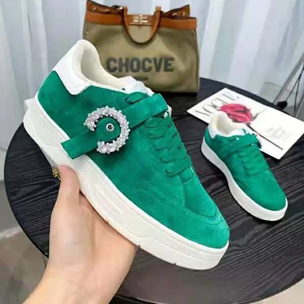 Jimmy Choo Osaka Lace up Malachite Suede and White Calf Leather Low Top Trainers for Women Jimmy Choo Osaka Lace up Malachite Suede and White Calf Leather Low Top Trainers for Women