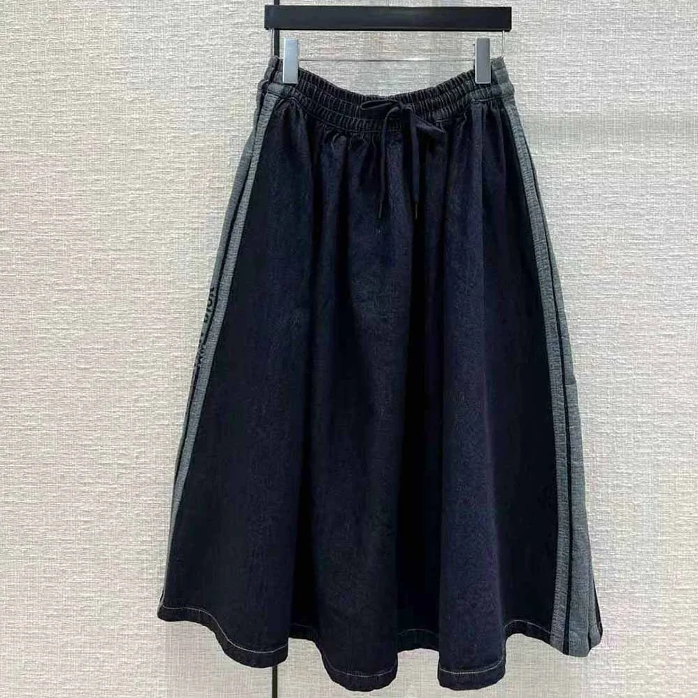 Dior Denim Couture Mid-Length Skirt Deep Blue Lightweight Cotton Denim for Women Dior Denim Couture Mid-Length Skirt Deep Blue Lightweight Cotton Denim for Women