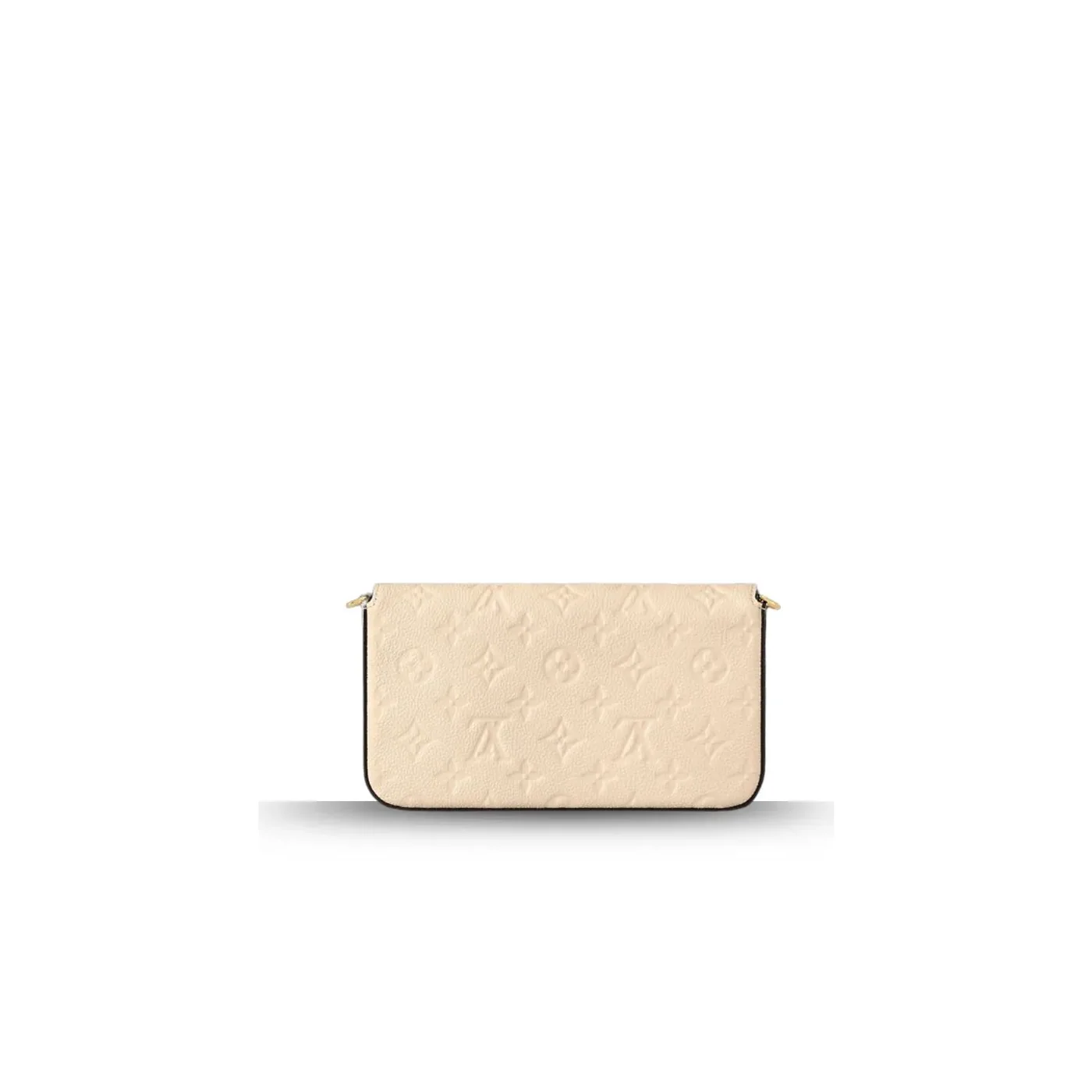 Louis Vuitton Pochette Felicie Shoulder Bag / Cream Monogram Empreinte Gold Hardware