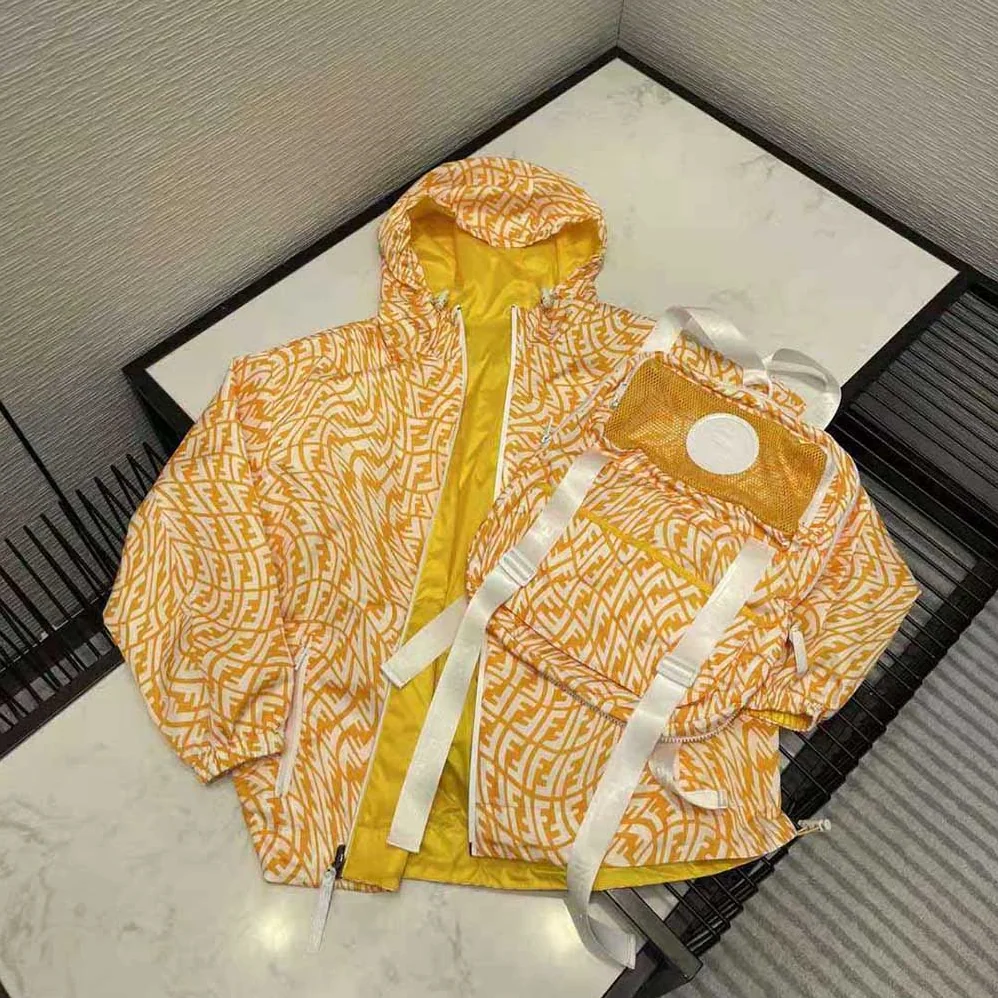 Fendi Windbreaker Yellow Nylon Jacket for Women Fendi Windbreaker Yellow Nylon Jacket for Women