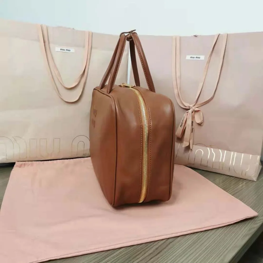 Miu Miu Leather Top-Handle Bag for Women in Brown