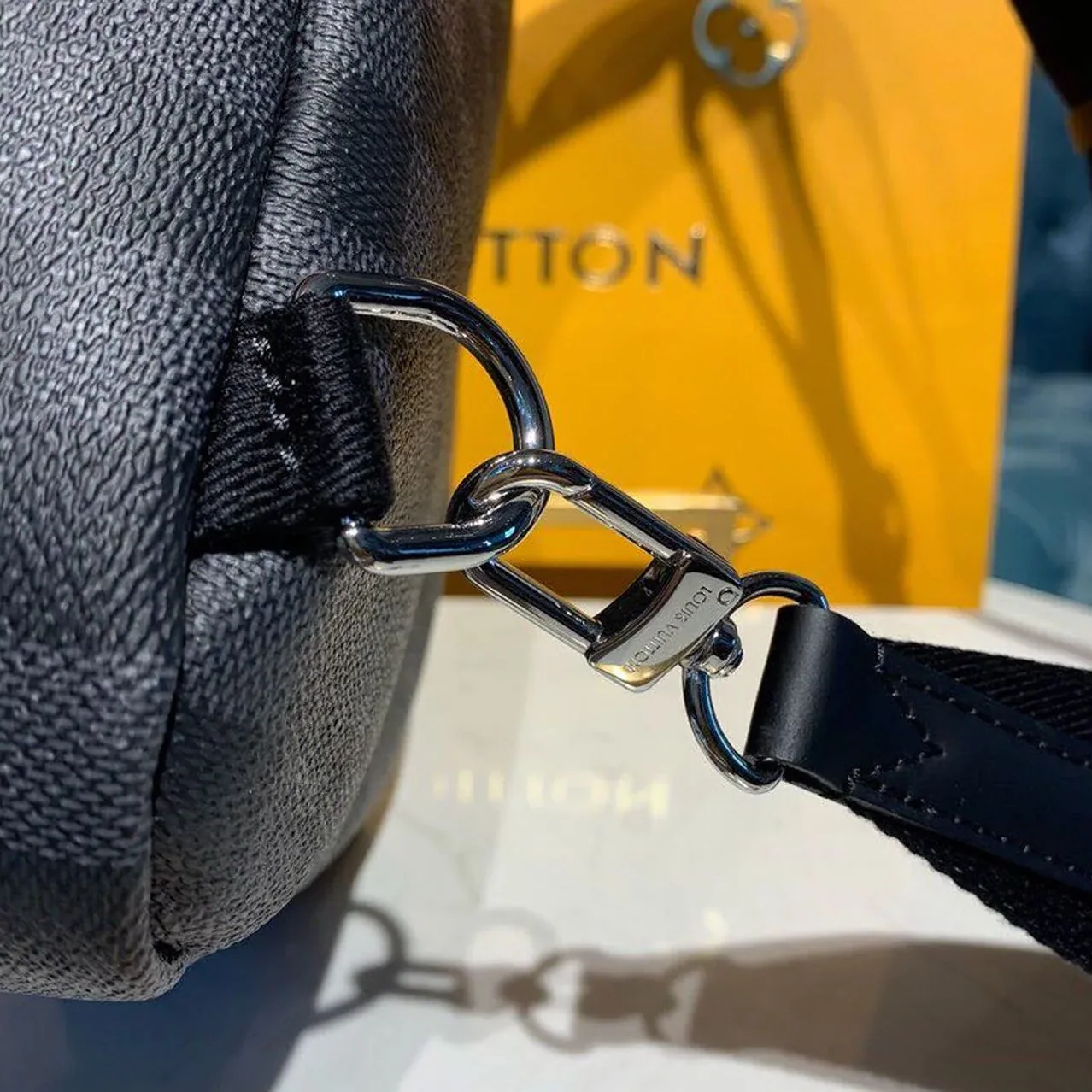 Louis Vuitton Avenue Sling Bag Damier Graphite Canvas Spring/Summer Collection , Black Louis Vuitton Avenue Sling Bag Damier Graphite Canvas Spring/Summer Collection , Black