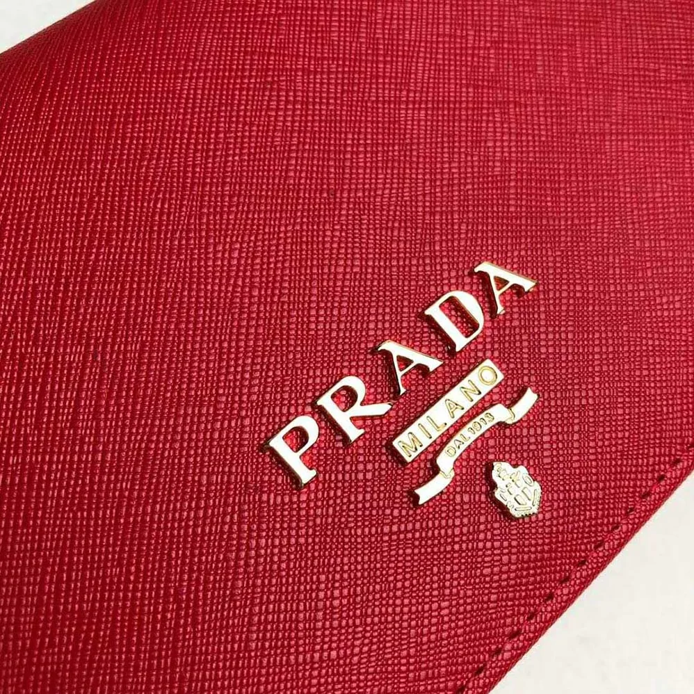 Prada Saffiano Leather Shoulder Bag for Women in Red