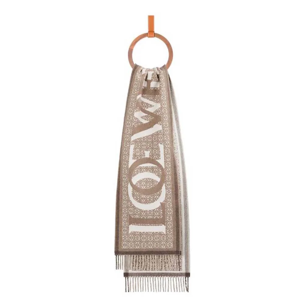 Loewe Love Scarf in Wool and Cashmere for Unisex in White