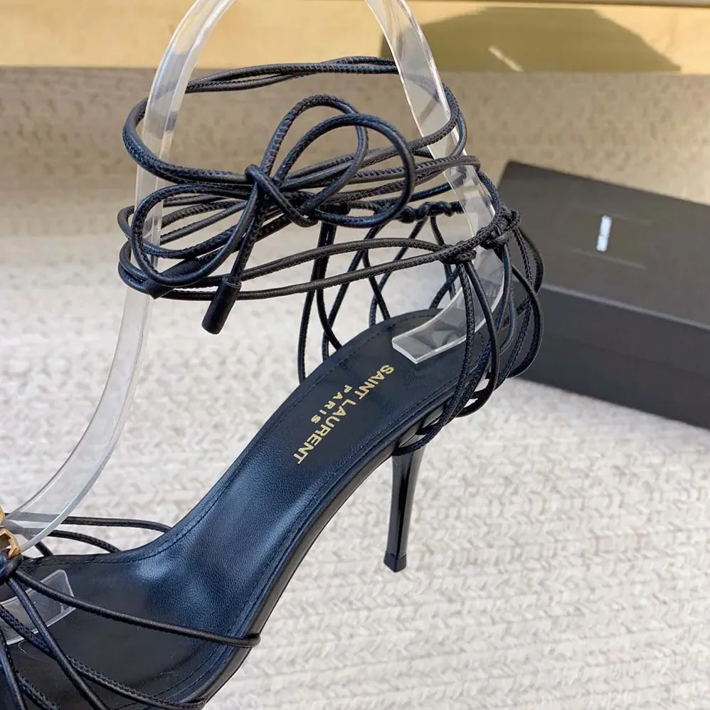 Saint Laurent YSL Babylone Sandals in Smooth Leather for Women Saint Laurent YSL Babylone Sandals in Smooth Leather for Women