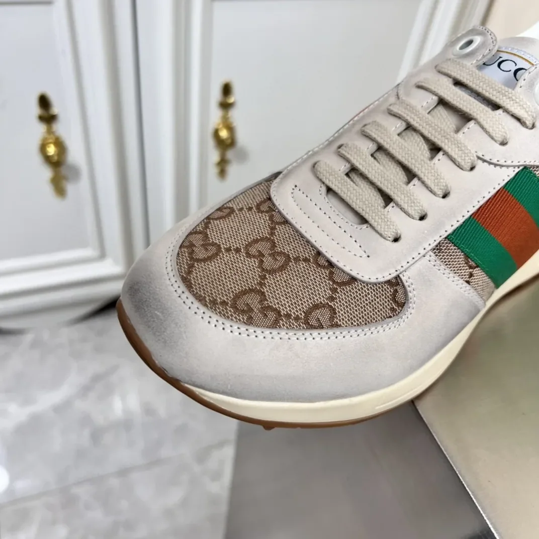 Gucci GG Sneaker With Web Green GG Shoes for Men