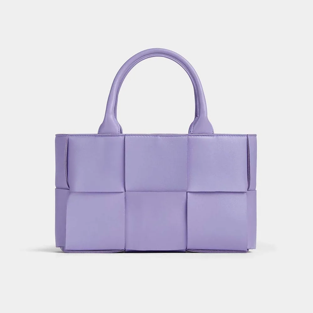 Bottega Veneta Mini Arco Tote Bag with Detachable Strap for Women in Purple Bottega Veneta Mini Arco Tote Bag with Detachable Strap for Women in Purple