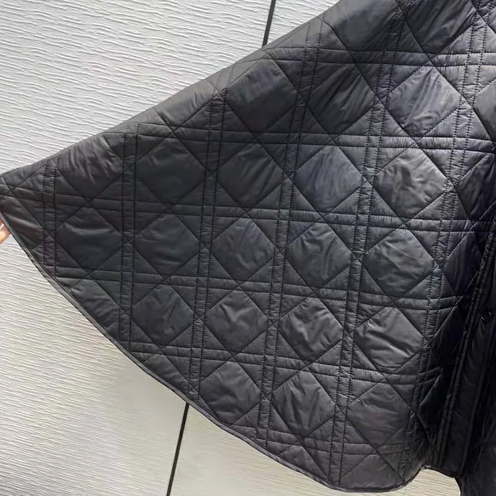 Dior Macrocannage Mid-Length skirt Black Quilted Technical Taffeta for Women