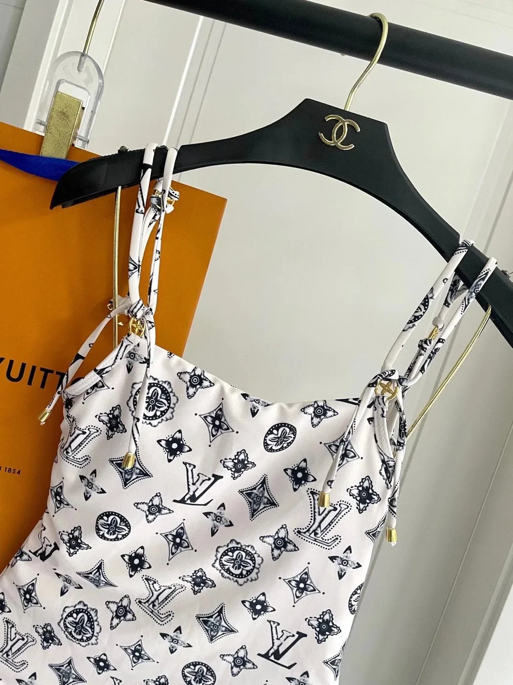 Louis Vuitton Tile Monogram One in Piece Swimsuit White