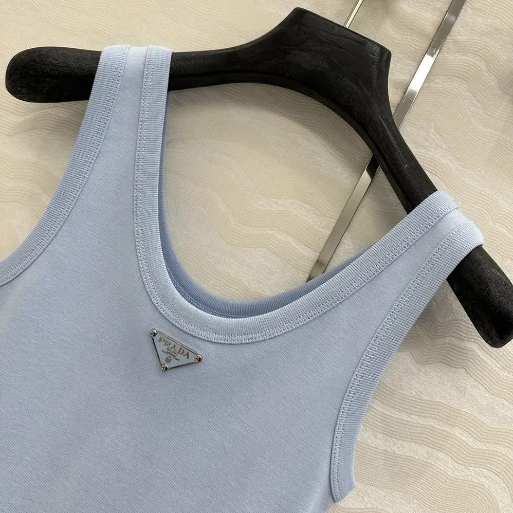Prada Ribbed Knit Top for Men in Blue