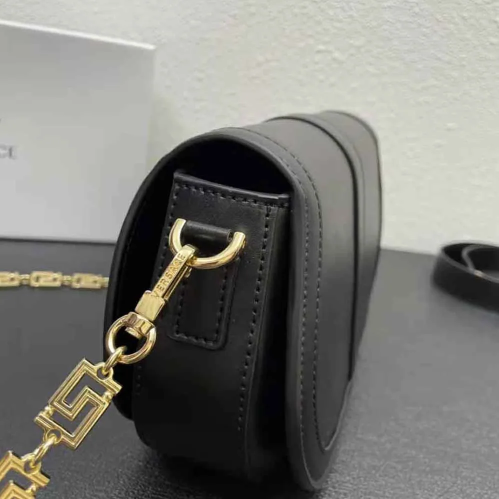 Versace Greca Goddess Shoulder Bag for Women in Black Versace Greca Goddess Shoulder Bag for Women in Black