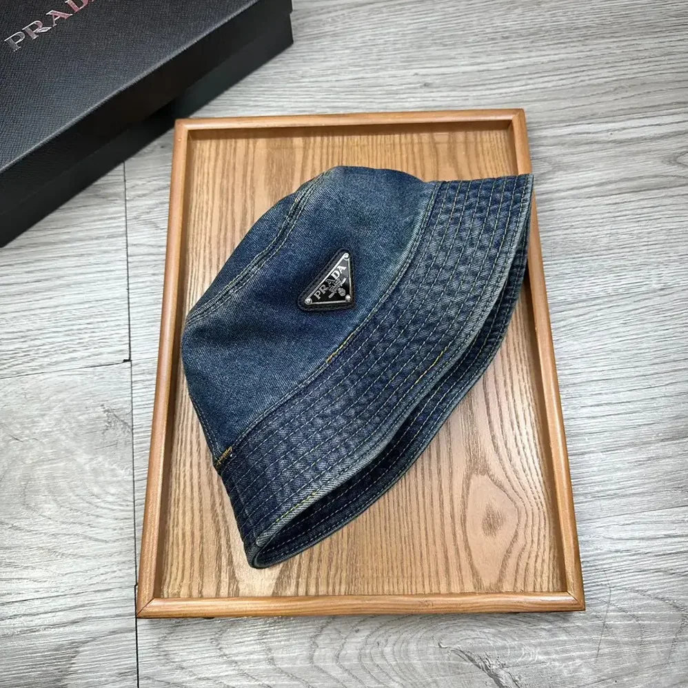 Prada Denim Bucket Hat for Unisex in Blue Prada Denim Bucket Hat for Unisex in Blue