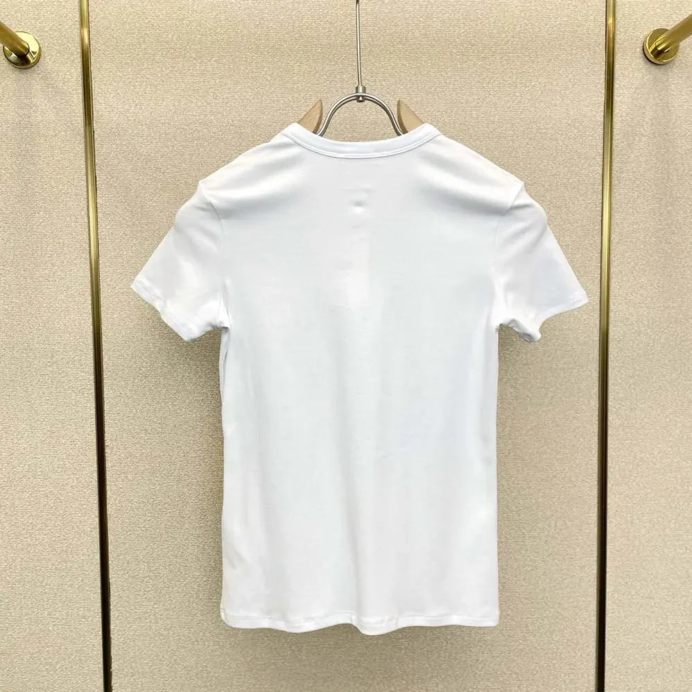 Celine T-Shirt in Ribbed Cotton Jersey for Women