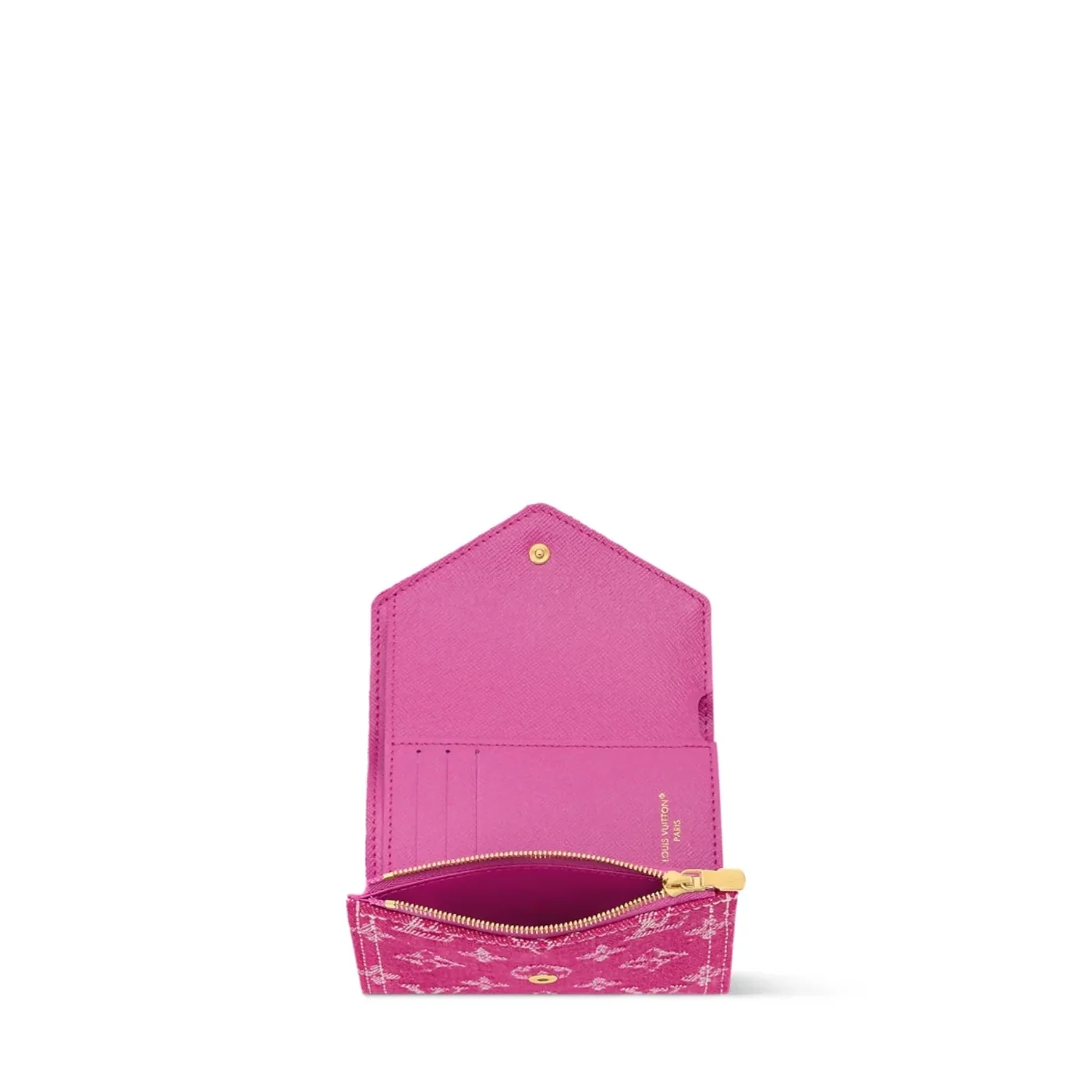 Louis Vuitton Victorine Wallet in Fuchsia Denim Gold Hardware
