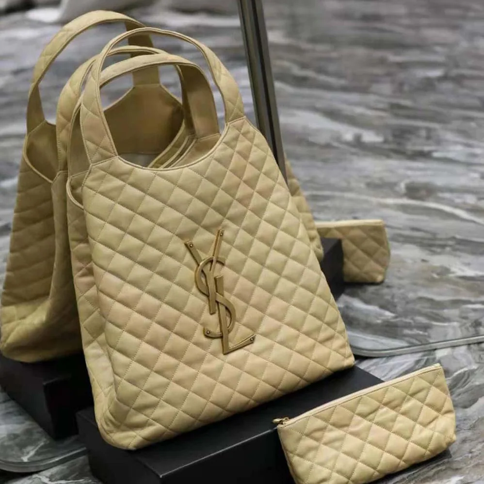Saint Laurent YSL Icare Maxi Shopping Bag in Quilted Nubuck Suede for Women Saint Laurent YSL Icare Maxi Shopping Bag in Quilted Nubuck Suede for Women