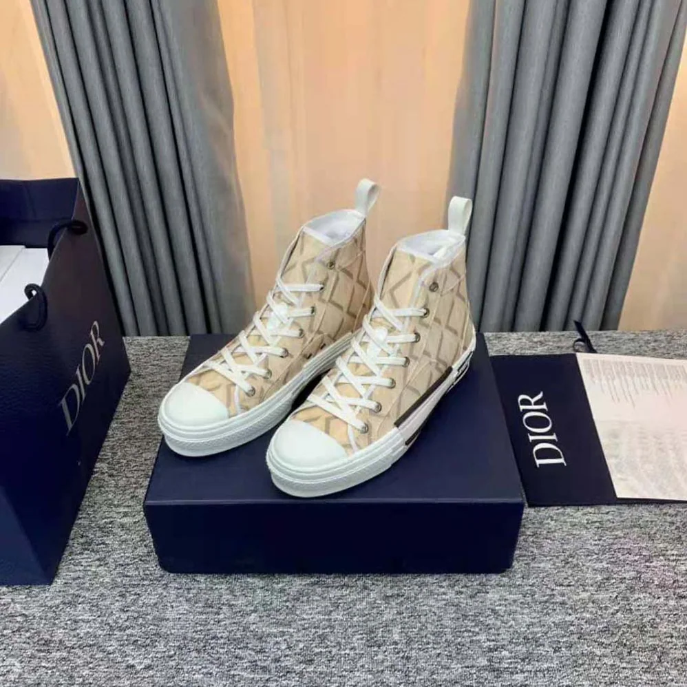 Dior B23 High-Top Sneaker Natural CD Diamond Canvas for Unisex