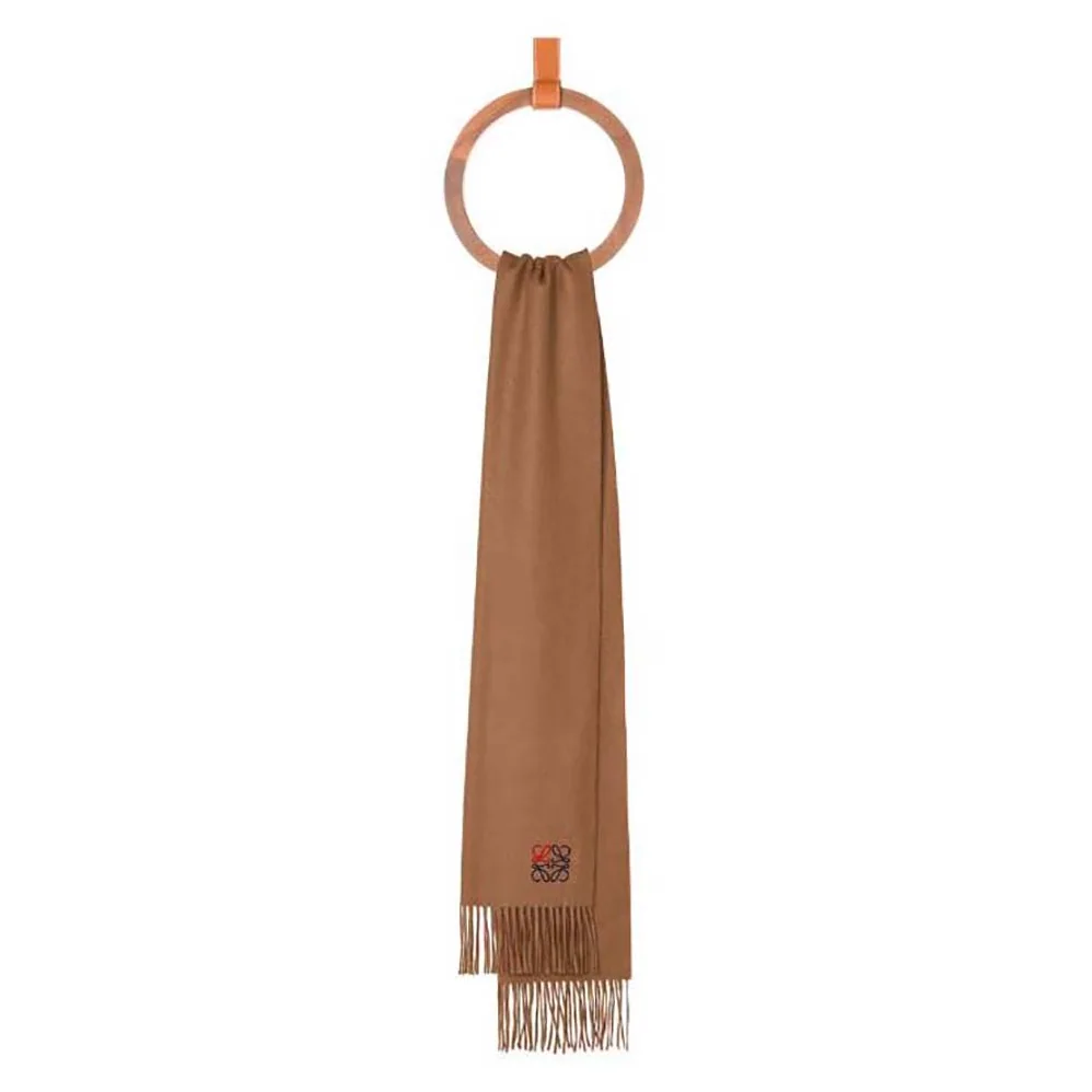 Loewe Anagram Scarf in Cashmere for Women in Brown Loewe Anagram Scarf in Cashmere for Women in Brown