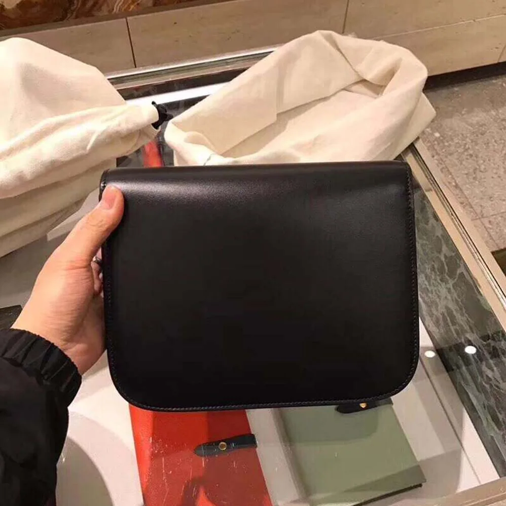 Celine Small Classic Bag in Box Calfskin Leather for Women in Black