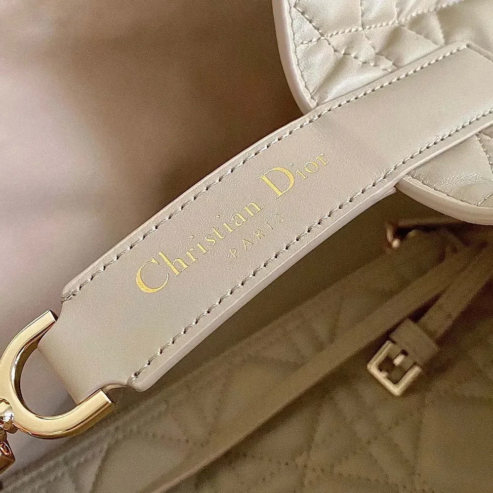 Dior Medium Dior Toujours Bag Powder Beige Macrocannage Calfskin for Women