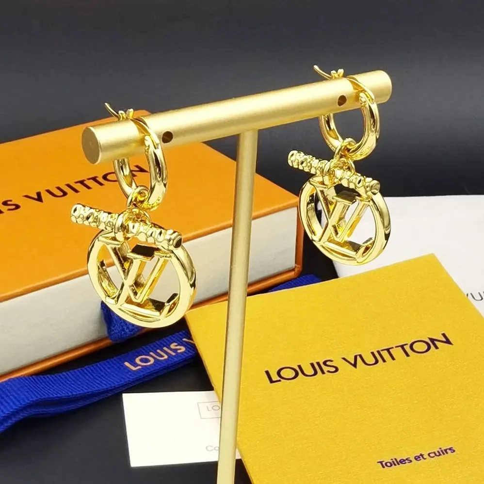 Louis Vuitton Baby Louise Earrings Gold Hardware