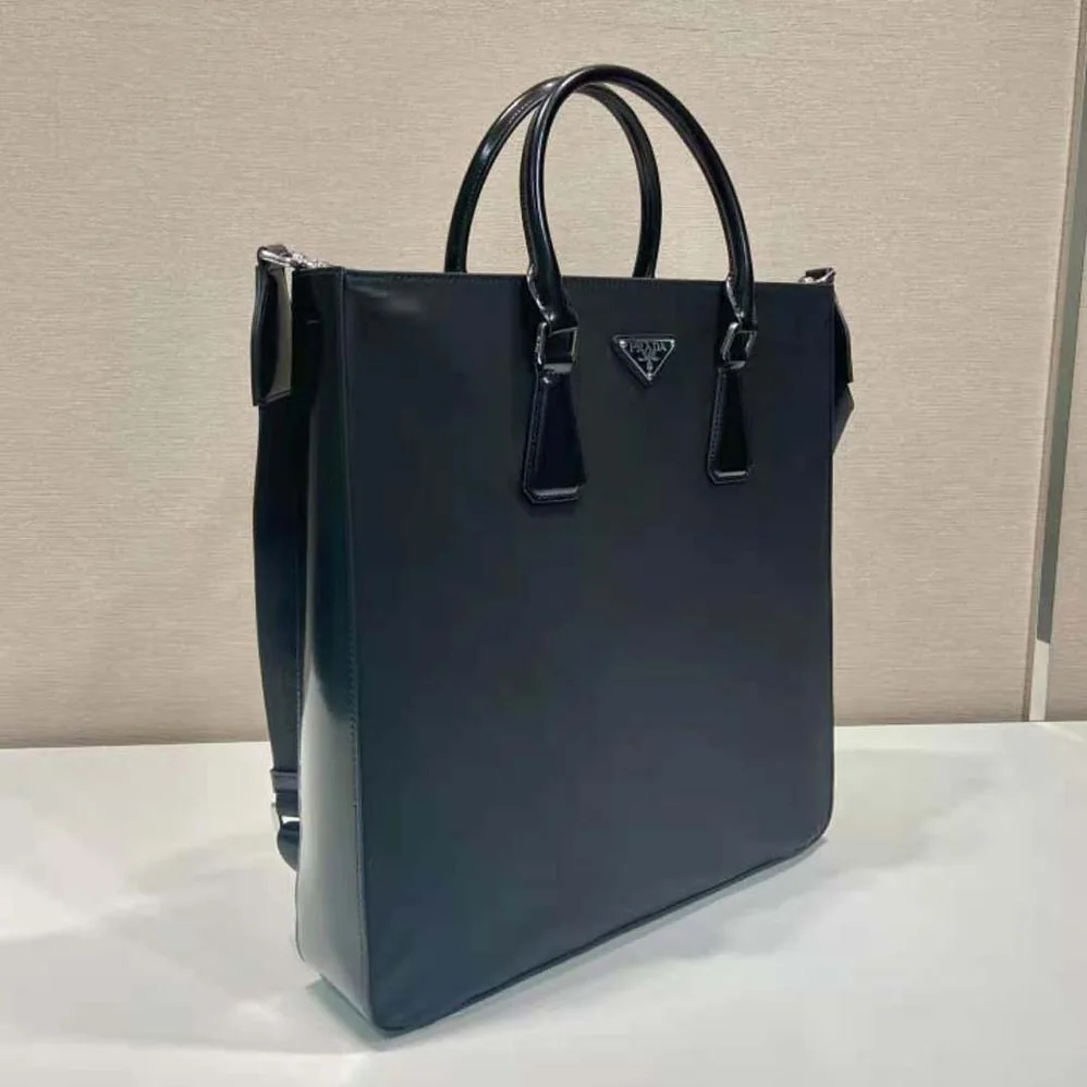 Prada Re-Nylon and Brushed Leather Tote Bag for Men
