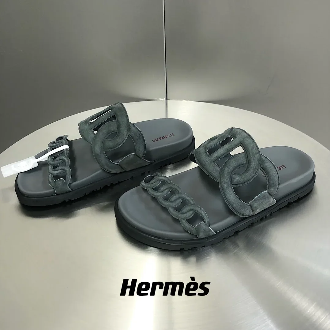 Hermes Extra Sandal Dark Grey Hermes Extra Sandal Dark Grey