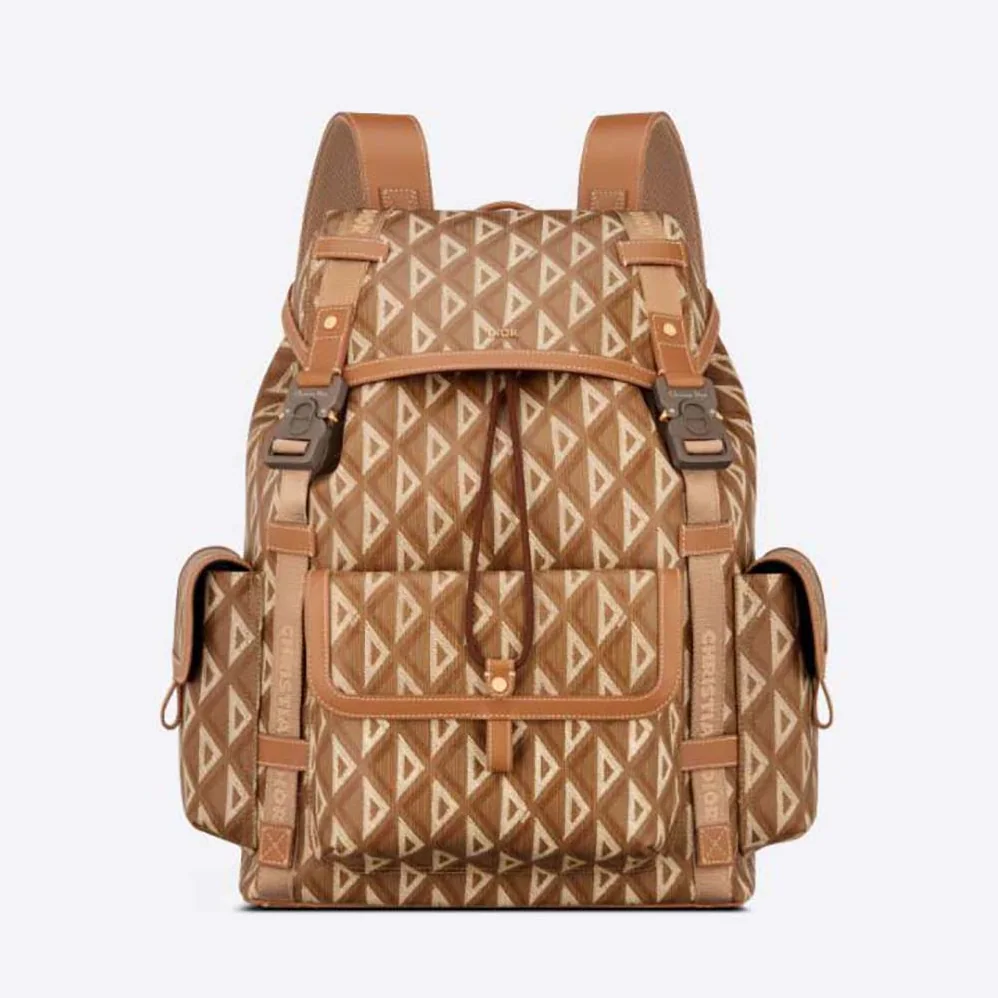 Dior Hit the Road Backpack Coffee CD Diamond Canvas for Men