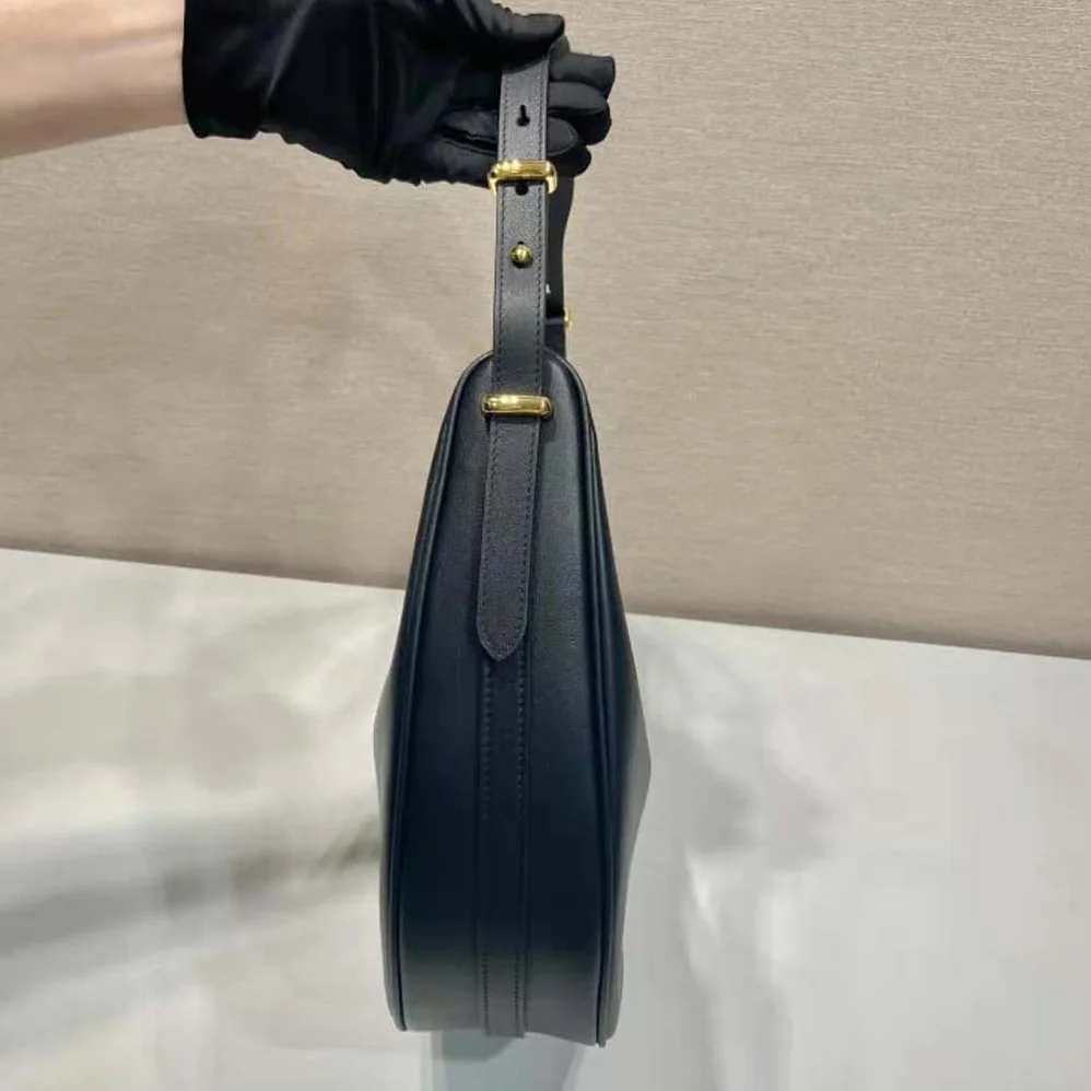 Prada Large Leather Shoulder Bag for Women in Black Prada Large Leather Shoulder Bag for Women in Black