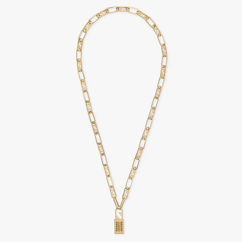 Fendi Necklace with Fendi O'Lock Mesh and Padlock for Women in Shaped Pendant Fendi Necklace with Fendi O'Lock Mesh and Padlock for Women in Shaped Pendant