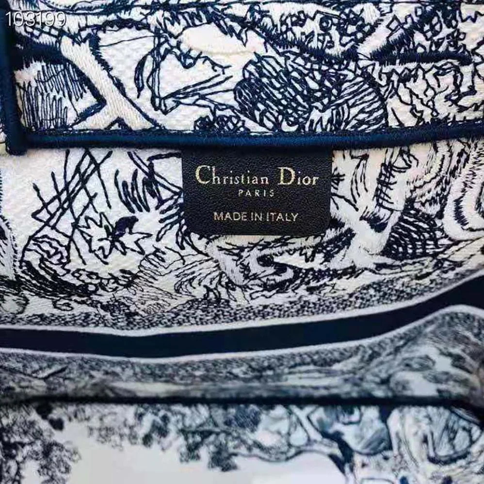 Dior Catherine Tote Blue Toile de Jouy Embroidery for Women Dior Catherine Tote Blue Toile de Jouy Embroidery for Women