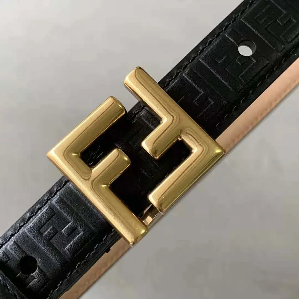 Fendi FF Belt Black Leather-8C0648AQ1VF04TX for Women Fendi FF Belt Black Leather-8C0648AQ1VF04TX for Women