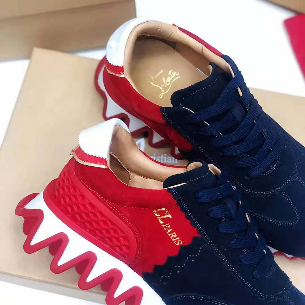 Christian Louboutin Loubishark Flat for Women in Navy Christian Louboutin Loubishark Flat for Women in Navy