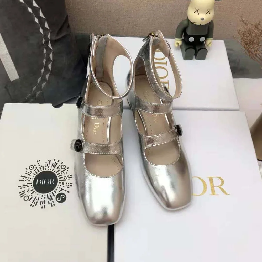 Dior D-Doll Pump Silver for Women in Tone Shiny Laminated Calfskin Dior D-Doll Pump Silver for Women in Tone Shiny Laminated Calfskin