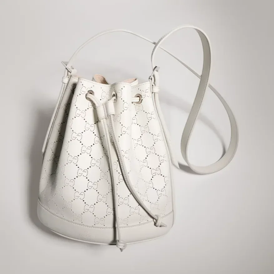 Gucci Venice Small Bucket Bag in White Palladium Hardware Gucci Venice Small Bucket Bag in White Palladium Hardware