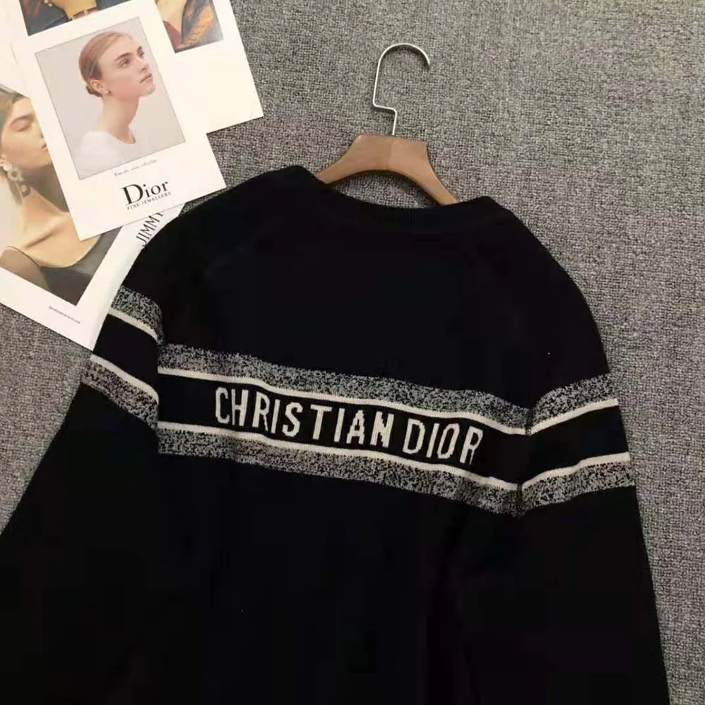 Dior Reversible Crew-Neck Sweater Blue Double for Women in Sided Technical Cashmere
